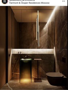 an image of a bathroom setting with lights on the wall and sink in the middle