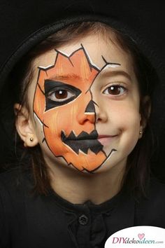 Jack Skellington Face Paint, Halloween Face Paint Scary, Nem Halloween Makeup, Frozen Face Paint, Kids Halloween Face, Body Henna, Mermaid Face Paint, Pumpkin Face Paint