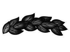 a black and white drawing of leaves