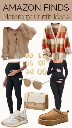 Follow for more! Upgrade your maternity wardrobe with these cozy and stylish Amazon finds! This look features trendy oversized sweaters, sleek black maternity leggings, and comfy footwear perfect for fall. Complete your outfit with gold accessories, a chic handbag, and neutral-tone sneakers or slip-ons. Ideal for any mom-to-be who wants to stay comfortable while looking fabulous this season! Find your favorite pieces for a laid-back yet fashionable maternity look. (Contains affiliate link) #MaternityOutfitIdeas   #AmazonFinds   #FallFashion   #MaternityStyle   #PregnancyFashion   #CasualMaternity   #ComfyMaternityLooks   #TrendyMomStyle   #ChicPregnancyOutfits   #SweaterWeatherVibes   #FallOutfitInspo   #PregnantAndStylish   #MomToBeFashion Maternity Outfits Thanksgiving, Maternity Style Fall Winter, Cute Plus Size Maternity Outfits, Maternity Jumpsuit Outfit Fall, Maternity Thanksgiving Outfit Casual, Maternity Flare Leggings Outfit, Maternity Capsule Wardrobe Fall Winter, Fall/winter Pregnancy Outfits, Hidden Pregnancy Outfit