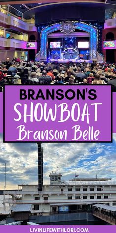 the branson's showboat is shown in this collage with text that reads branson's showboat branson belle