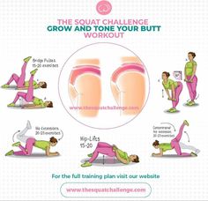 the squat challenge is shown with instructions for how to do it and how to use it