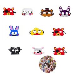 PRICES MAY VARY. 60PCS /SET : 10 PCS FNAF Mask + 50PCS FNAF stickers focus on Quality Goods!! Products are made of thick elastic mask, quality material. Dimension approx 7.9"x7.9" / pcs . It depend on each character . 10 Characters cosplay for everyone. + 50 PCS sticker randomly for birthday event . 24 HOURS PROFESSIONAL HANDMADE Designed by us. Each set is packaged in a plastics bag! Suitable for gifts, birthday’s day, festivals, parties, birthday gifts any anniversary gifts! And we absolutely Fnaf Gifts, Fnaf Mask, Characters Cosplay, Fnaf Crafts, Dog Pooper Scooper, Birthday Event, Cat Bed Furniture, Dog Furniture, Halloween Party Costumes