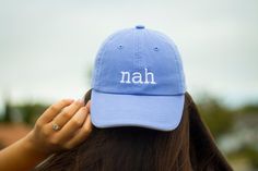 Nah Baseball Cap Classic Hats With Letter Print For Spring, Trendy Six-panel Sports Hat, Cute Caps, Trendy Hat, Hat Ideas, Baseball Women, Love Hat, Hat Baseball