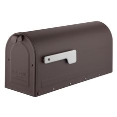 a gray mailbox with the door open