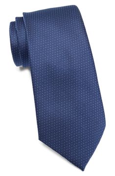 Complete your well-dressed look in polished perfection with this sleek tie covered in eye-catching texture. 3" width 100% microfiber Dry clean Imported Modern Blue Tie For Business, Modern Blue Ties For Business, Modern Blue Ties For Formal Occasions, Modern Blue Suit And Tie Accessories For Formal, Modern Blue Suit And Tie Accessories For Formal Occasions, Modern Standard Tie For Office, Men’s Ties, Navy Suit, Tie And Pocket Square