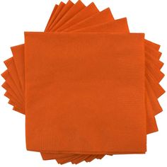 six orange napkins on top of each other