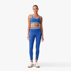 Featuring an iconic striped waistband, these high-waisted leggings provide a fun pop of color to any outfit. Striped Leggings, Bottom Clothes, 2024 Collection, High Waisted Leggings, Women's Leggings, Color Pop, Motion, Online Store, High Waisted