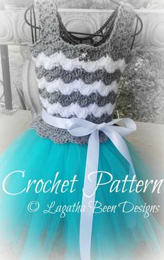 Chevron look tutu dress pattern - pdf27 digital download Free Crochet Dress Patterns, Tutu Dress Pattern, Crochet Dress Patterns, Crochet Tutu Dress, Crochet Tutu, Tulle Tutu Dress, Caron Simply Soft, Tulle Tutu, Wedding Art