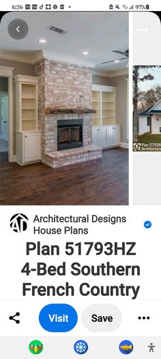 an ad for architectural designs house plans on the app store's home page, which is