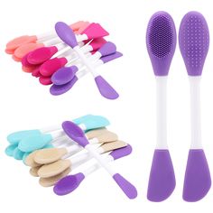 PRICES MAY VARY. Face Mask Applicator - The silicone facial mud mask brush is designed with two different ends. The spoon-shaped end helps you take out the products used in the jar and apply them evenly and smoothly on your face. The other end is soft silicone bristles help massage the skin and promote absorption Reusable Silicone Brush- Made of high-quality silicone material. Safe and gentle for skin Manual Facial Scrubber Brush- Easy use and enough to exfoliate, gentle, massage and deep cleans Face Tools Skin Care, Scalp Scrubber, Mask Applicator, Facial Scrubber, Foot Scrubber, Skin Scrub, Facial Brush, Massage Brush, Lip Exfoliator