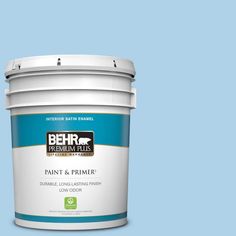 a purple paint bucket with the label behr ultra stain and primer in one