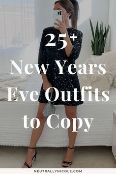 New Years Eve Sequin Outfit, Nye Look Baddie, Outfit New Year’s Eve, Trendy Nye Outfits, Nye Sequin Outfit, 2024 Nye Outfit, Leather New Years Eve Outfit, Black And Gold New Years Outfit, Simple Nye Outfit Casual