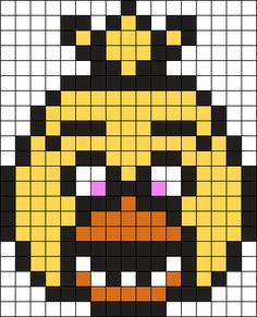 an image of the face of a chicken made out of pixel pixels, with different colors and