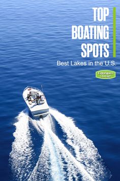 the cover of top boating spots best lakes in the u s, featuring a speedboat