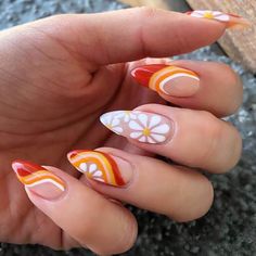 50 Cute Fall Nail Design Ideas for 2023 - Beautiful Dawn Designs Unghie Nail Art, Retro Nails, Nagellack Trends, Nagel Tips, Colorful Nails, Fire Nails, Funky Nails, Pretty Acrylic Nails