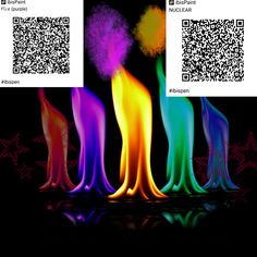 three different colored images with qr - code for each image and the same color