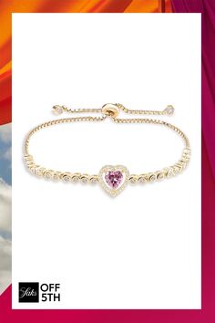 Color Forward Heart Amethyst Crystal Halo Bolo Bracelet Adjustable Chain Bracelet For Valentine's Day, Pink Bracelets With Adjustable Chain For Valentine's Day, Pink Adjustable Bracelets For Valentine's Day, Pink Heart Bracelet For Valentine's Day Anniversary, Valentine's Day Pink Bracelets With Adjustable Chain, Adjustable Jubilee Chain Bracelet For Valentine's Day, Gold Tennis Bracelet For Valentine's Anniversary, Gold Tennis Bracelet For Anniversary On Valentine's Day, Adjustable Heart Bracelet With Jubilee For Valentine's Day