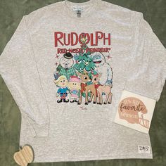 Rudolph the Red Nosed Reindeer! *Design is sublimation and may not appear as vibrant as the photos* ***Snowman and Abominable snowman are transparent (on ash grey t-shirts, long sleeves and crewnecks they will be ash grey, on sand crewnecks they will appear sand). The only way they will appear as white is on a white garment. Gildan Brand 50% Polyester, 50% Cotton Rudolph The Red Nose Reindeer Shirts, Rudolph The Red Nosed Reindeer Tshirt, Rudolph The Red Nosed Reindeer, Abominable Snowman, Rudolph The Red, Red Nosed Reindeer, Online Clothing Stores, Ash Grey, The Only Way