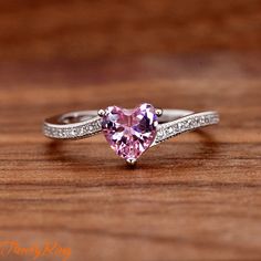 Bypass Style October Birthstone Color Pink Heart Cubic Zirconia Milgrain Set CZ Sides Solid 925 Sterling Silver Ring  ▷Gift Box Included ▷6mm Height ▷Size 3 - 12 Available ▷925 Sterling Silver (not plated or filled) ▷925 Stamp Authenticity ▷High-Quality Cubic Zirconia Used https://www.etsy.com/shop/TrendyRing Valentine's Day Pink Cubic Zirconia Diamond Ring, Heart-shaped Cubic Zirconia Jewelry With Accent Stones, Pink Sterling Silver Heart Ring For Promise, Cubic Zirconia Heart Ring For Mother's Day Gift, Pink Heart Ring In Cubic Zirconia, Fine Jewelry Style, Heart-shaped Cubic Zirconia Promise Jewelry, Dainty Cubic Zirconia Diamond Ring For Valentine's Day, Mother's Day Gift Cubic Zirconia Heart Ring, Pink Cubic Zirconia Heart Ring Fine Jewelry