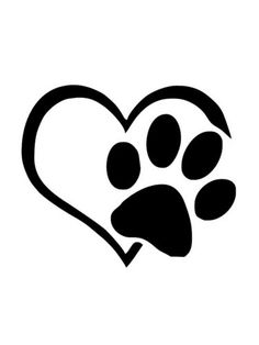 a heart shaped paw print with a dog's paw in the shape of a heart