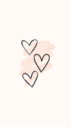 two hearts drawn in black ink on a light pink background with the words love written across it