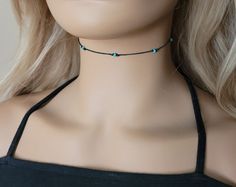 Dainty Beaded Choker Necklace Beaded Chocker, Knot Out, Trendy Chokers, Cord Choker, Dainty Choker, Cameo Jewelry, Macrame Knot, Black Choker, Beaded Choker Necklace