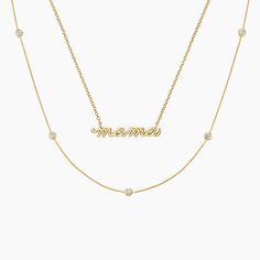 The Mama Diamond Necklace Set - Brilliant Earth Diamond Necklace Set, Brilliant Earth, Layered Look, Pendant Jewelry, Necklace Set, Diamond Necklace, Jewelry Accessories, Yellow Gold, Outfit Accessories