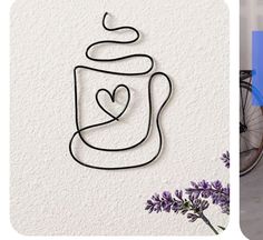 two pictures one has a coffee cup and the other has a heart on it