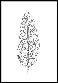 a black and white drawing of a leaf