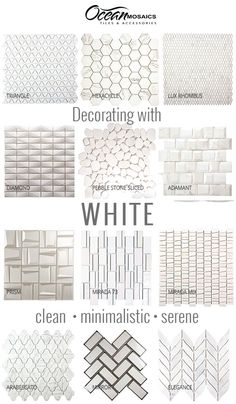 the different types of tile that you can use to decorate your walls and floors with