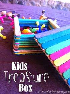 the kids's treasure box is filled with colorful popsicles