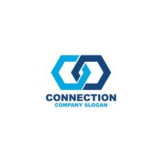 the logo for connection company, which has been designed to look like an interlocked letter