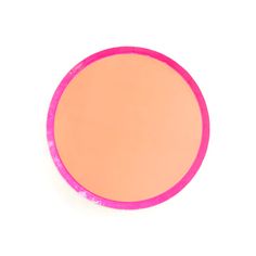 A round compact face powder designed for a party celebration, featuring a pink outer rim and beige powder in the center is the Pink and Coral Color Blocked Plate by Kailo Chic. Retro Party Decor, Pink Rims, Yellow Plates, Confetti Dots, Small Snacks, Colorful Birthday, Neon Party, Retro Party, Girl Birthday Party