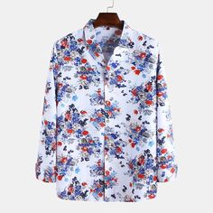 US$ 24.99 - Mens Floral Printting Turn Down Collar Long Sleeve Casual Shirts Floral Printing, Shirt Casual Style, Fashion Shirts, Slim Fit Casual Shirts, Black Kitchen, Designer Shirts, Urban Style, Mens Casual Outfits, Best Fashion