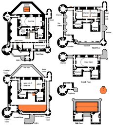 the floor plan for an old house with different rooms and floors, including a bathroom