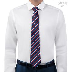 This style of regimental stripe has most commonly been used for prep school blazers. Classic Striped Ties For Business, Classic Ties With Vertical Stripes, Classic Navy Ties For Work, School Blazer, Regimental Stripe, Prep School, Necktie, Neck Tie, Broadway