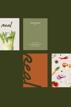 brochure with images of vegetables and the words real