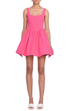 STAUD Landscape Cotton Blend Dress | Nordstrom Cotton Blends Dress, Darling Dress, Dress Cuts, Summer Hats, Coral Pink, Nordstrom Dresses, Designer Outfits Woman, Trending Accessories, Saks Fifth