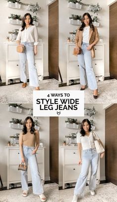 #fashion #fashionista #fashionable #fashiongoals #fashioninspiration #fashionideas #jeans #widepants #widelegdenim #jeanstrend #widelegjeans #wear #dresstoimpress #outfits #outfitstyle Basic Wide Leg Jeans Outfit, Ways To Style Wide Leg Jeans, Light Wide Leg Jeans Outfit, Light Wash Wide Leg Jeans Outfit, How To Style Light Blue Jeans, Wide Leg Outfit Jeans, Wide Leg Jeans Outfit Spring, Wide Legged Jeans Outfit, Outfits Wide Leg Jeans