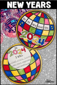 two new year's cards with the words, happy new year and 2012 on them