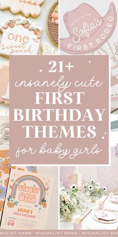 Planning your baby girl's 1st birthday and on the hunt for cute baby first birthday themes? I'm a professional parties writer and *these* are my fav 1st birthday themes girl edition in 2024 - including tons of super cute tips and 1 year birthday party ideas! Celebrating first birthdays is something so precious - and I truly hope these first birthday party themes inspire you! (Pin to your 1st birthday girl party ideas board!) 1 St Birthday Girl Year Old Themes, Baby Girl Bday Theme, Babygirl 1st Birthday Theme, June First Birthday Girl, One Year Bday Themes, 1 St Birthday Themes Girl, My First Tea Party 1st Birthdays, Baby First Bday Ideas