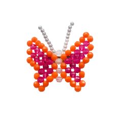 an orange and pink necklace with beads