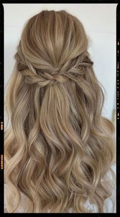 Low Ponytails, Bridesmaid Hair Braid, Loose Braid, Bridesmaid Hair Inspo, Bridal Hair Half Up, Braid Twist, Bridemaids Hairstyles, Half Up Wedding Hair, Wedding Hair Half