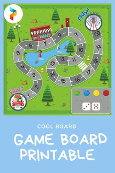 a board game with the words cool board on it and an image of a road