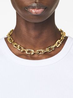 Marc Jacobs The J Marc chain-link Necklace - Farfetch Marc Jacobs Bff Necklace, Formal Gold-tone Chain Necklace, Formal Gold-tone Chain Necklace With Chain Strap, Classic Yellow Gold Jewelry With Chain Strap, Modern Gold-tone Chain Jewelry, Modern Gold-tone Jewelry With Chain Detail, Luxury Link Chain Strap Jewelry, Luxury Chunky Chain Metal Necklace, Luxury Metal Cable Chain Necklace