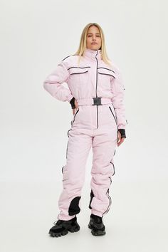 Blush Pink Ski Suit Women One Piece Winter Snowsuit Women Warm - Etsy Ukraine Ski Jumpsuit Woman, Snowsuit Women, Ski Suits For Women, Ski Fits, Snow Outfits, Ski Jumpsuit, Ski Outfit, Pink Snow, Jumpsuit For Women