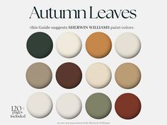 the autumn leaves color palette is shown in different shades