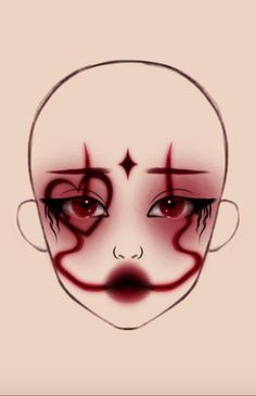 Make Up Yeux, Creepy Clown Makeup, Halloweenský Makeup, Asian Makeup Tutorials, Creepy Makeup, Creepy Halloween Makeup, Makeup Drawing, Halloween Beauty, Simple Makeup Tips