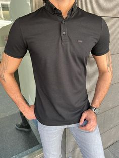 Collection : SPRING / SUMMER 22-23Color : Black Material Content: % 55 cotton 45 polyester Available size: S-M- L -XL- XXL Black Polo Outfit Men, Black Polo Outfit, Black Polo T Shirt, Polo Outfit Men, Polo Outfit, Slim Fit Polo, Summer 22, Polo Tees, Black Polo